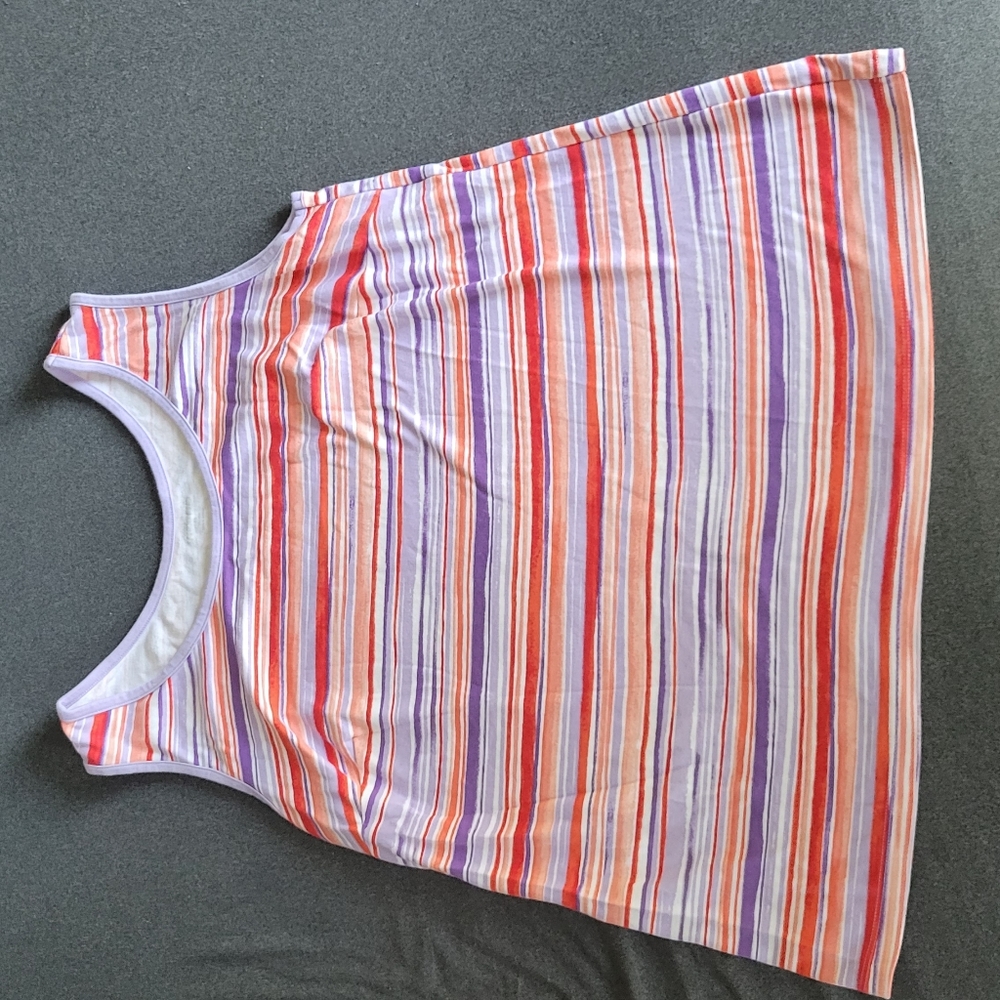 Lands End Striped Tank Top